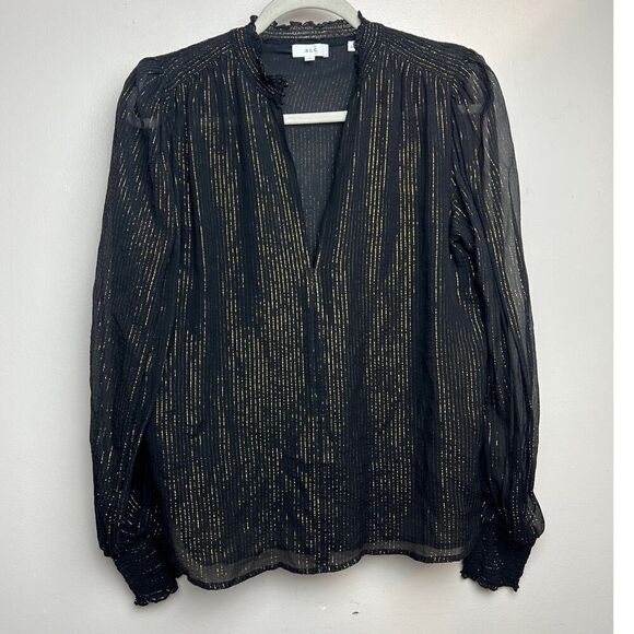 A.L.C. Silvie Striped Silk Chiffon Blouse Sz. 10 - Picture 4 of 8